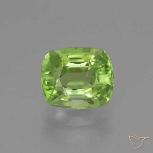 2.29ct Natural Medium Green Peridot, Cushion, VS