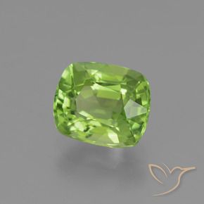2.29 ct Green Peridot Stone, Natural Peridot in Cushion-Cut Shape for Sale