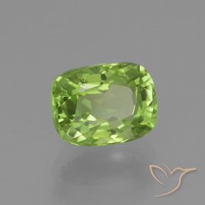 2.07 ct Green Peridot Stone, Natural Peridot in Cushion-Cut Shape for Sale