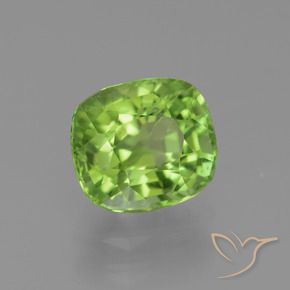 2.32 ct Green Peridot Stone, Natural Peridot in Cushion-Cut Shape for Sale