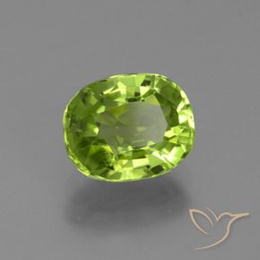 2.40 ct Green Peridot Stone, Natural Peridot in Oval Facet Shape for Sale