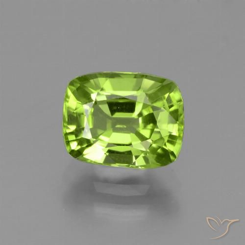 2.21ct Natural Lively Green Peridot, Cushion, VS