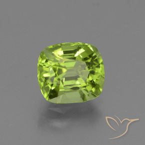 2.26 ct Green Peridot Stone, Natural Peridot in Cushion-Cut Shape for Sale