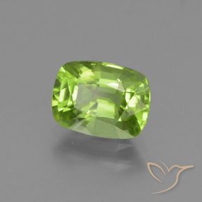 1.89 ct Green Peridot Stone, Natural Peridot in Cushion-Cut Shape for Sale