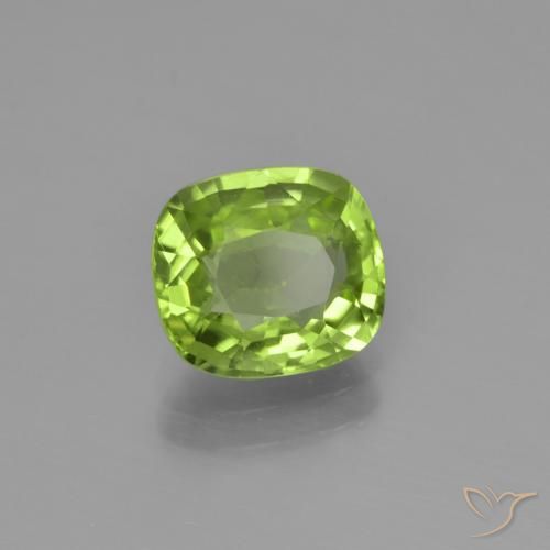 2.10 ct Green Peridot Stone, Natural Peridot in Cushion-Cut Shape for Sale