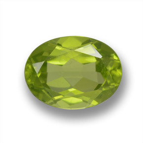 Lively Green Peridot Gem - 1.8ct Oval Facet (ID: 461520)