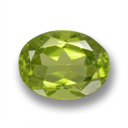 Lively Yellowish Green Peridot Gem - 1.6ct Oval Facet (ID: 461664)