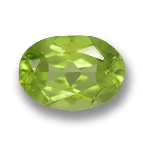 Medium Green Peridot Gem - 1.6ct Oval Facet (ID: 461665)