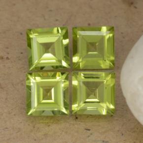 Medium Green Peridot Gem - 0.6ct Square Step-Cut (ID: 473700)