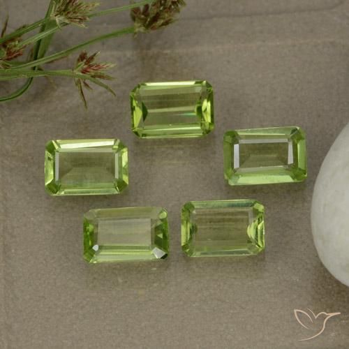2.66 ctw Green Peridot Stones, Natural Peridot in Octagon Step Cut Shape for Sale