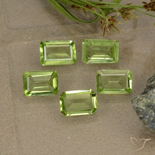 2.02ctw Natural Light Lively Green Peridot, Emerald Cut, VVS-VS