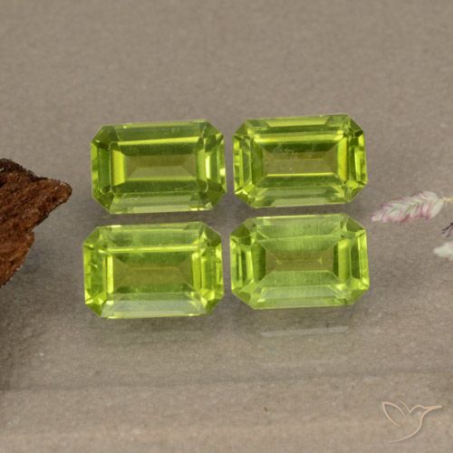 2.54 ct Octagon Cut Peridot, 5.9 x 4 mm From China, Photo A