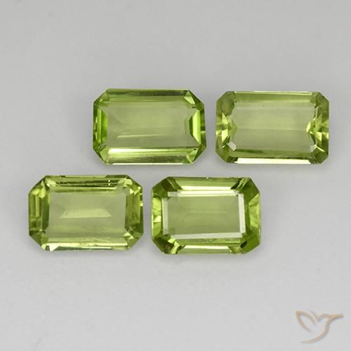 1.85 ct Octagon Cut Peridot, 6 x 4 mm From China, Photo A