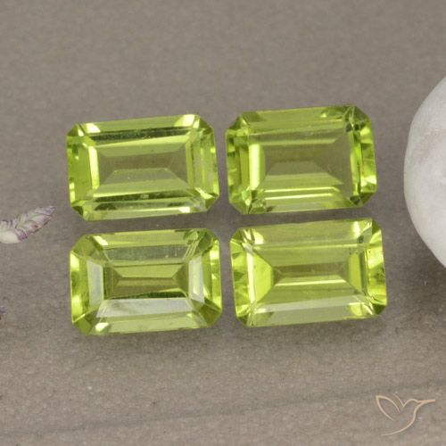 2.38ctw Natural Lively Yellowish Green Peridot, Emerald Cut, VVS-VS