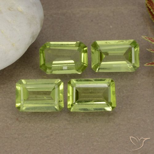 1.89 ct Octagon Cut Peridot, 6 x 4 mm From China, Photo A