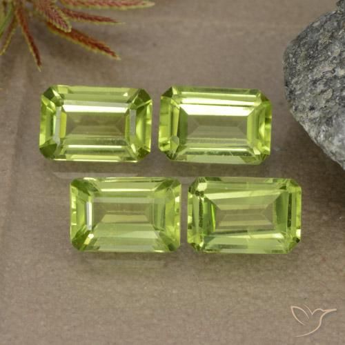 2.56 ctw Green Peridot Stones, Natural Peridot in Octagon Step Cut Shape for Sale