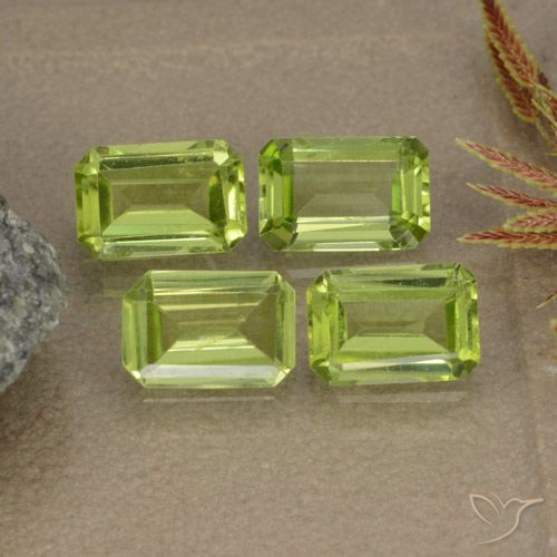 2.43 ct Octagon Cut Peridot, 6.2 x 4.1 mm From China, Photo A