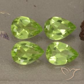 2.70 ctw Green Peridot Stones, Natural Peridot in Pear Facet Shape for Sale