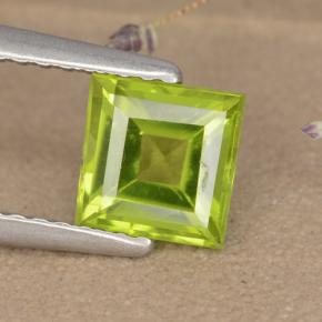Желтовато-зеленый Хризолит Камень - 1.2ct Квадратная форма ступенчатая огранка (ID: 477762)