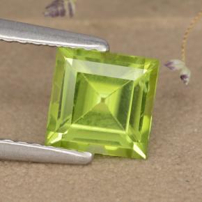 Medium Green Peridot Gem - 1.2ct Square Step-Cut (ID: 477765)