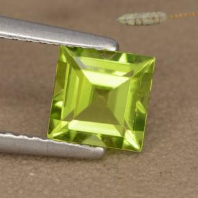 Yellowish Green Peridot Gem - 1.2ct Square Step-Cut (ID: 477820)