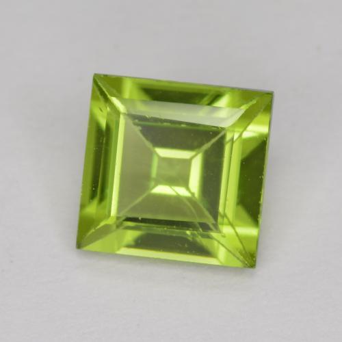 Medium Green Peridot Gem - 1.2ct Square Facet (ID: 477824)