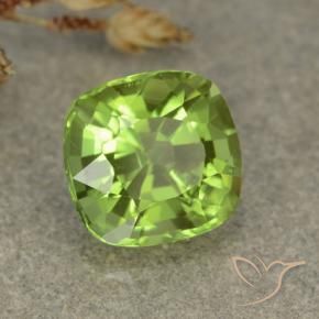 2.40 ct Green Peridot Stone, Natural Peridot in Cushion-Cut Shape for Sale