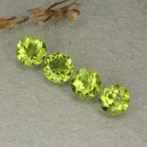 Yellowish Green Peridot Gem - 1.3ct Round Facet (ID: 480508)