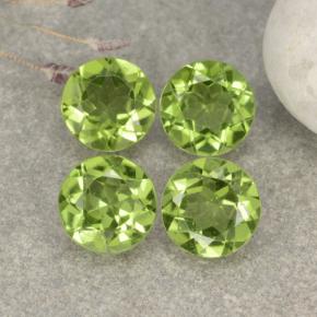 Light Lively Green Хризолит Камень - 1.1ct Круглая Фасетная Огранка (ID: 481092)