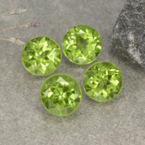 Medium Green Peridot Gem - 1.3ct Round Facet (ID: 481098)