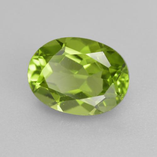 Ярко-зеленый Хризолит Камень - 1.6ct Фасетный Овал (ID: 481272)