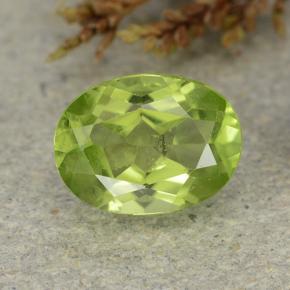 Ярко-зеленый Хризолит Камень - 1.3ct Фасетный Овал (ID: 484218)