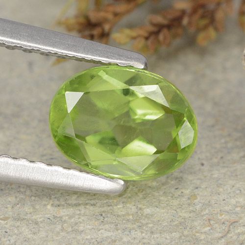 1.24ct Natural Medium Green Peridot, Oval, VS