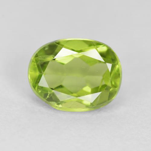 1.36ct Natural Yellowish Green Peridot, Oval, VS
