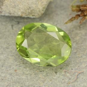 1.20 ct Green Peridot Stone, Natural Peridot in Oval Facet Shape for Sale