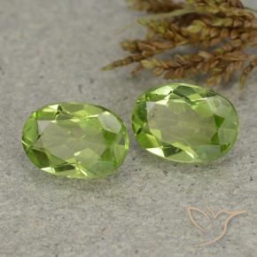 2.35 ctw Green Peridot Stones, Natural Peridot in Oval Facet Shape for Sale
