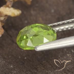 Peridot Gemstone in 7.1 x 5.6 mm Size for Sale, Peridot Stone in Lively Yellowish Green Color
