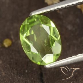 1.16 ct Green Peridot Stone, Natural Peridot in Oval Facet Shape for Sale