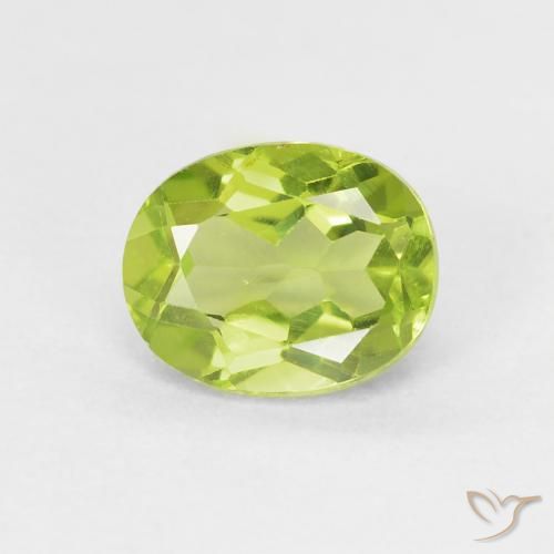 1.30ct Natural Light Lively Green Peridot, Oval, VS