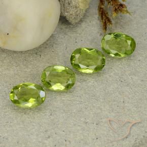 4.50 ctw Green Peridot Stones, Natural Peridot in Oval Facet Shape for Sale