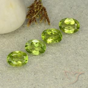 4.90 ctw Green Peridot Stones, Natural Peridot in Oval Facet Shape for Sale