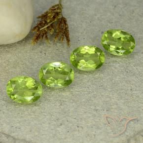 5.23 ctw Green Peridot Stones, Natural Peridot in Oval Facet Shape for Sale