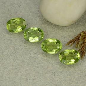 Medium Green Хризолит Камень - 1.3ct Фасетный Овал (ID: 484269)