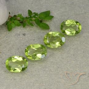 4.86 ctw Green Peridot Stones, Natural Peridot in Oval Facet Shape for Sale