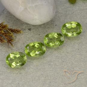 5.26 ctw Green Peridot Stones, Natural Peridot in Oval Facet Shape for Sale