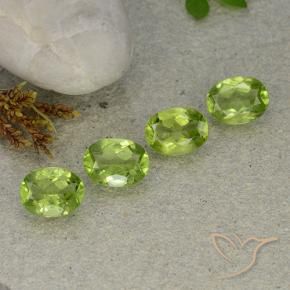 5.53 ctw Green Peridot Stones, Natural Peridot in Oval Facet Shape for Sale