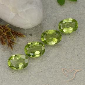 4.92 ctw Green Peridot Stones, Natural Peridot in Oval Facet Shape for Sale
