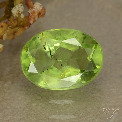 1.31 ct Oval Cut Peridot, 7.6 x 5.6 mm From China, Photo A