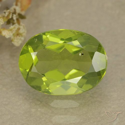 1.37 ct Oval Cut Peridot, 8 x 6 mm From China, Photo A