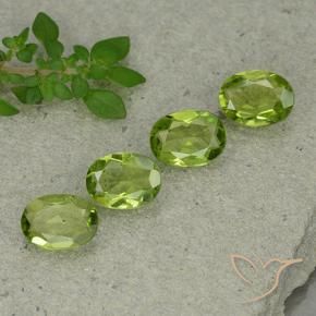 4.56 ctw Green Peridot Stones, Natural Peridot in Oval Facet Shape for Sale